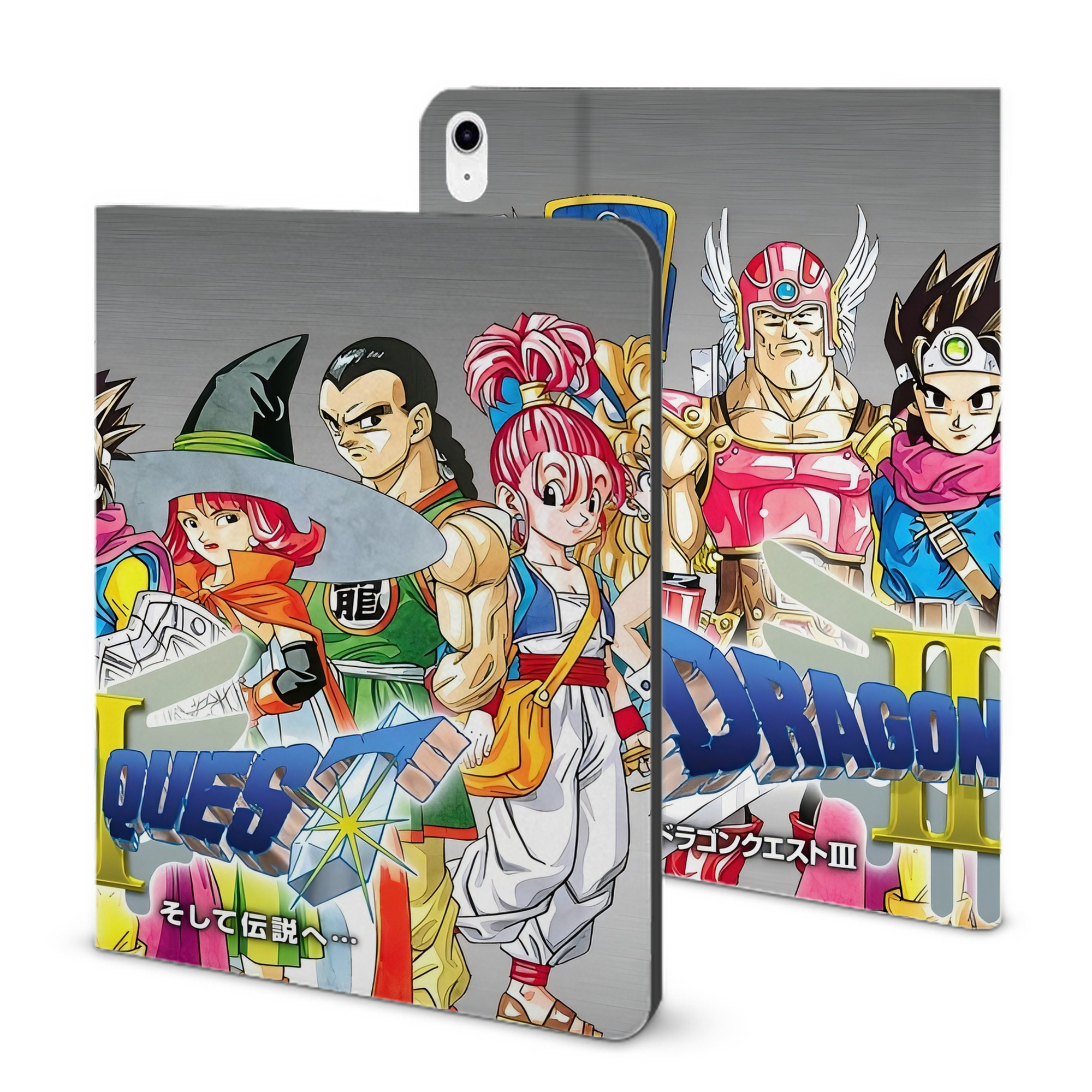 （画像用） ドラゴンクエスト Doragon Kuesuto Dragon Quest IPad ケース ブック型 PUレザー TPU 耐衝撃 軽量 薄型 ペン収納なし 全面保護 IPad 各モデル対応